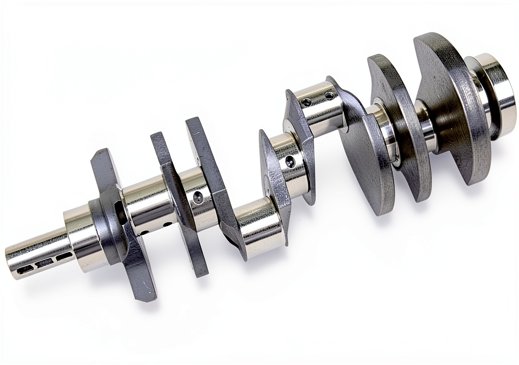 Installing Scat Crankshaft 3.250 Stroke Engine Crankshaft on a wooden workbench